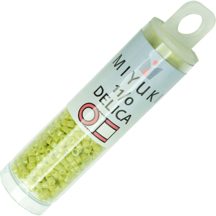 Miyuki Delica Seed Beads, 11/0 Size, #262 Opaque Chartruese Luster (2.5" Tube)