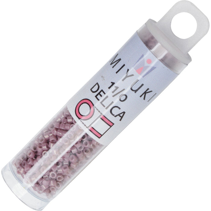 Miyuki Delica Seed Beads, 11/0 Size, #265 Opaque Mauve Luster (2.5" Tube)