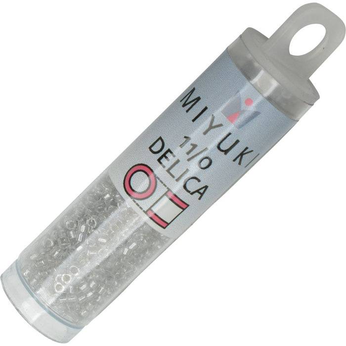 Miyuki Delica Seed Beads, 11/0 Size, #271 Galvanized Crystal (2.5" Tube)