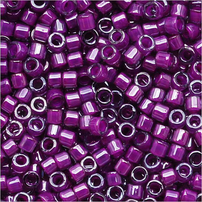 Miyuki Delica Seed Beads, 11/0 Size, Magenta Lined Pale Blue DB281 (2.5" Tube)