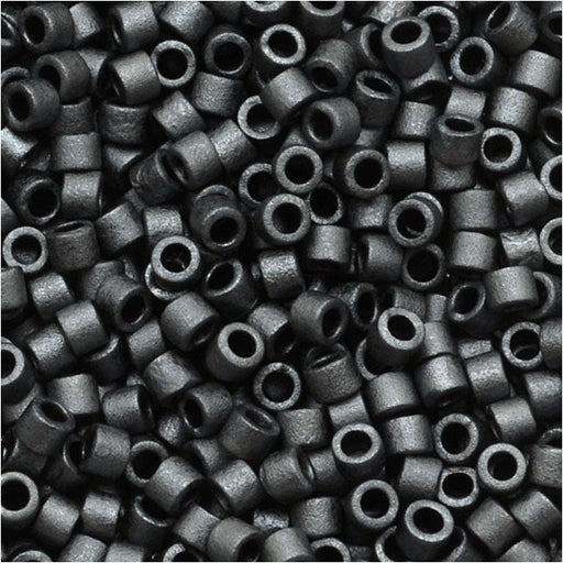 Miyuki Delica Seed Beads, 11/0 Size, Matte Dark Grey DB306 (2.5" Tube)