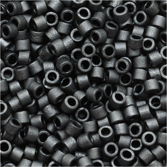 Miyuki Delica Seed Beads, 11/0 Size, Matte Dark Grey DB306 (2.5" Tube)