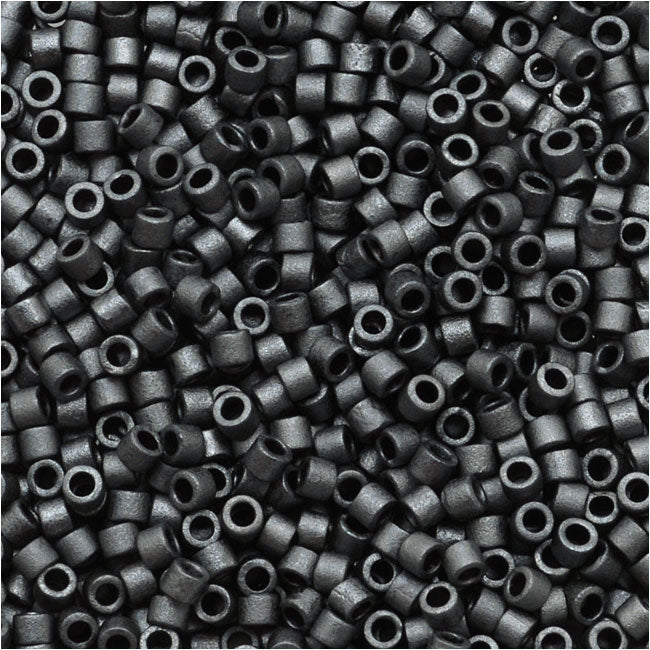 Miyuki Delica Seed Beads, 11/0 Size, Matte Dark Grey DB306 (2.5" Tube)