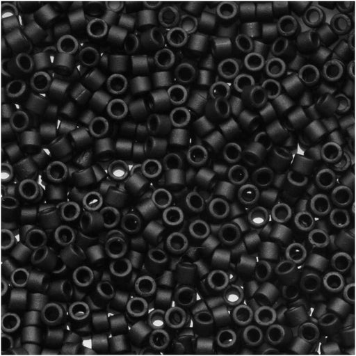 Miyuki Delica Seed Beads, 11/0 Size, Matte Black Opaque DB310 (2.5" Tube)