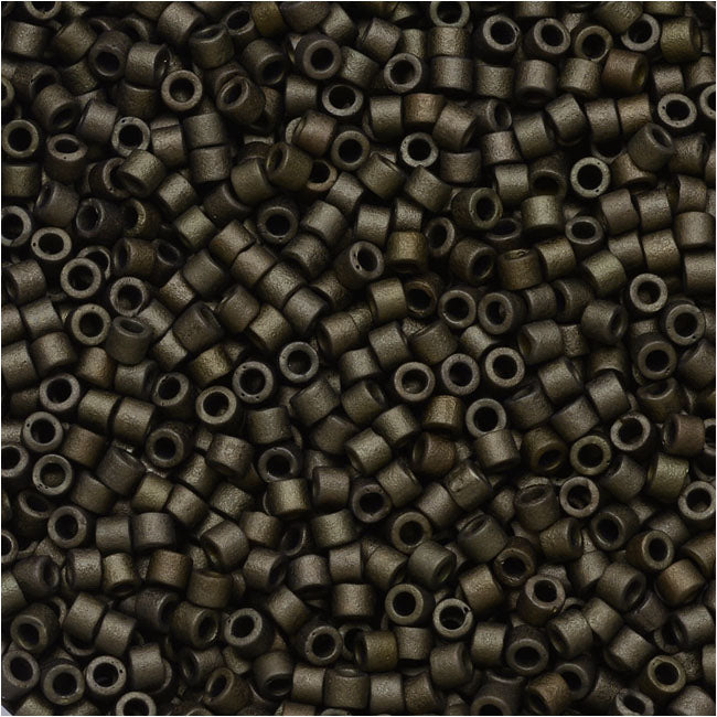 Miyuki Delica Seed Beads, 11/0 Size, Matte Metallic Olive Green DB311 (2.5" Tube)