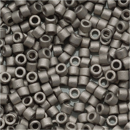Miyuki Delica Seed Beads, 11/0 Size, Matte Silver Metallic DB321 (2.5" Tube)
