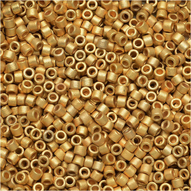 Miyuki Delica Seed Beads, 11/0, Matte Metallic Bright Yellow 24K Gold DB331 (2.5" Tube)