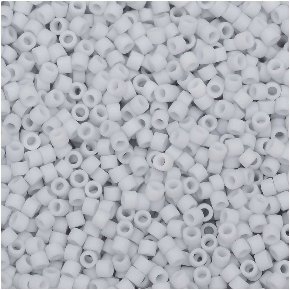 Miyuki Delica Seed Beads, 11/0 Size, #357 Matte Light Grey (2.5" Tube)