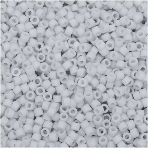 Miyuki Delica Seed Beads, 11/0 Size, #357 Matte Light Grey (2.5" Tube)