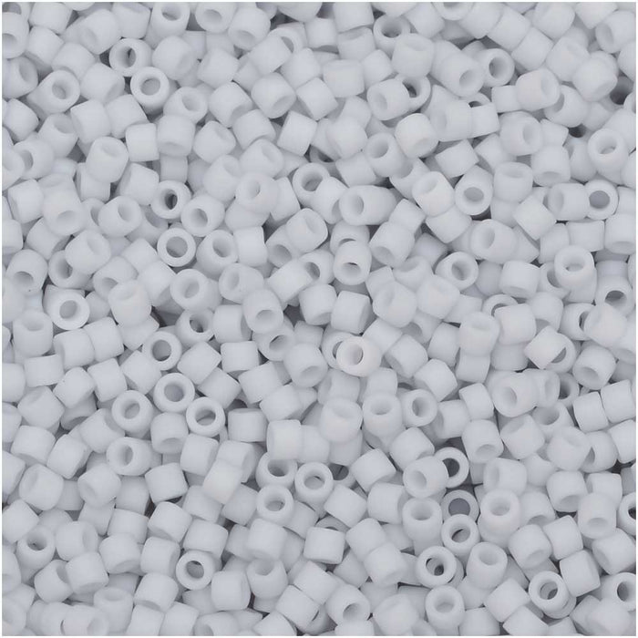 Miyuki Delica Seed Beads, 11/0 Size, #357 Matte Light Grey (2.5" Tube)