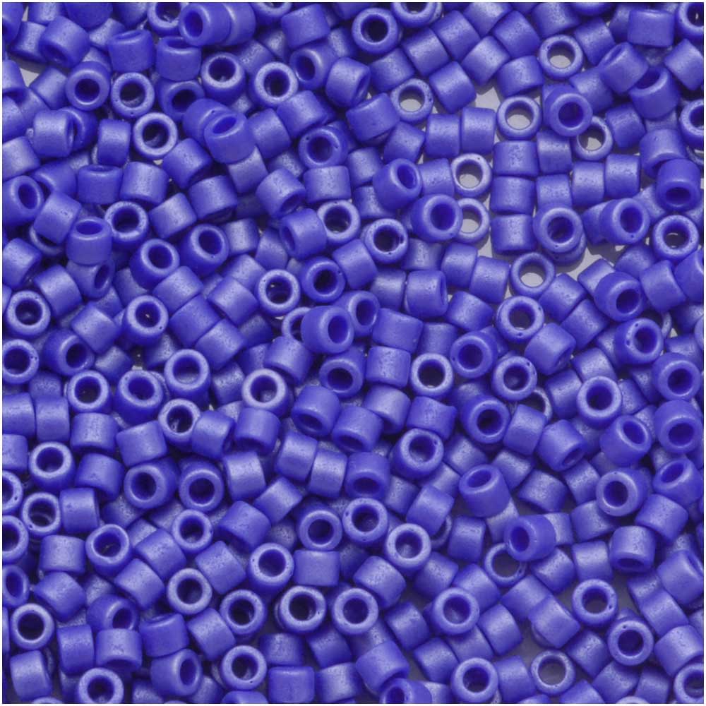Miyuki Delica Seed Beads, 11/0 Size, Matte Sapphire Metallic Blue DB361 (2.5" Tube)