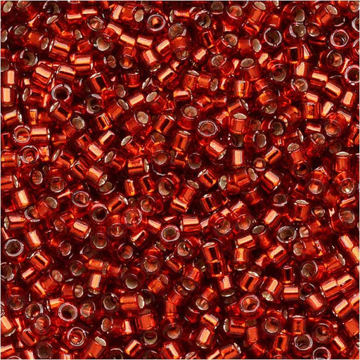 Miyuki Delica Seed Beads, 11/0 Size, Silver Lined Burnt Orange DB603 (2.5" Tube)
