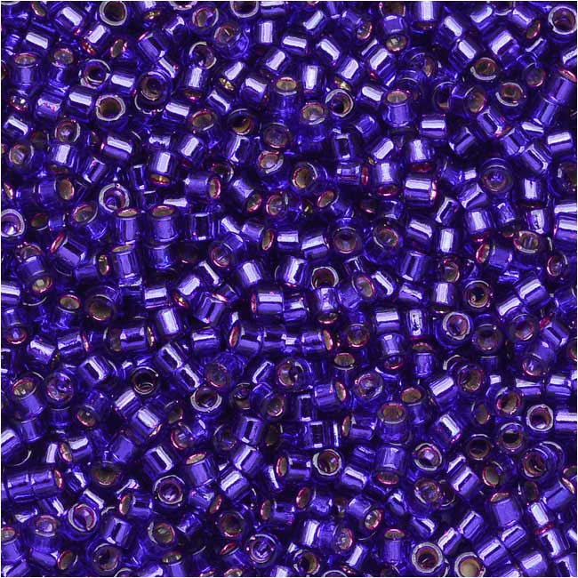 Miyuki Delica Seed Beads, 11/0 Size, Silver Lined Violet DB610 (2.5" Tube)