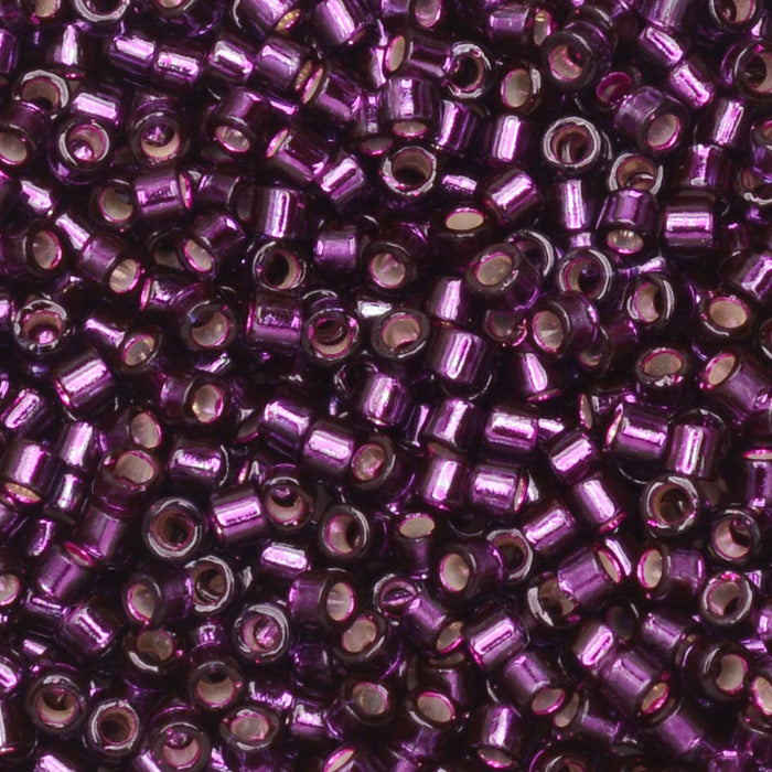 Miyuki Delica Seed Beads, 11/0 Size, #611 Silver Lined Wine Dyed (2.5" Tube)