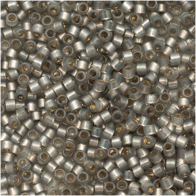 Miyuki Delica Seed Beads, 11/0 Size, Silver Lined Light Taupe Alabaster DB630 (2.5" Tube)