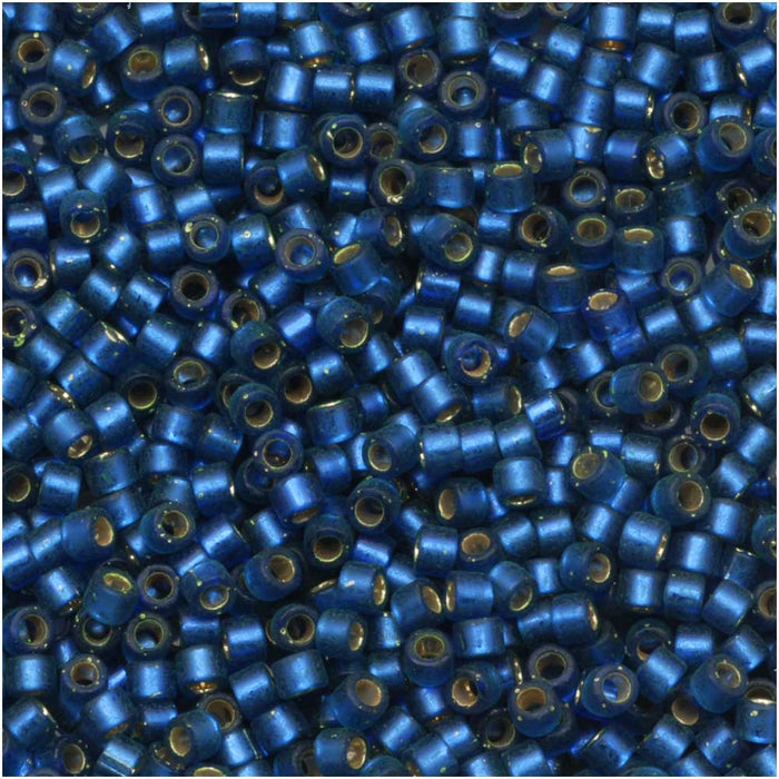 Miyuki Delica Seed Beads, 11/0 Size, Semi Matte Silver Lined Medium Blue DB693 (2.5" Tube)