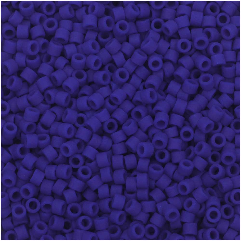 Miyuki Delica Seed Beads, 11/0 Size, #756 Matte Opaque Royal Blue (2.5" Tube)