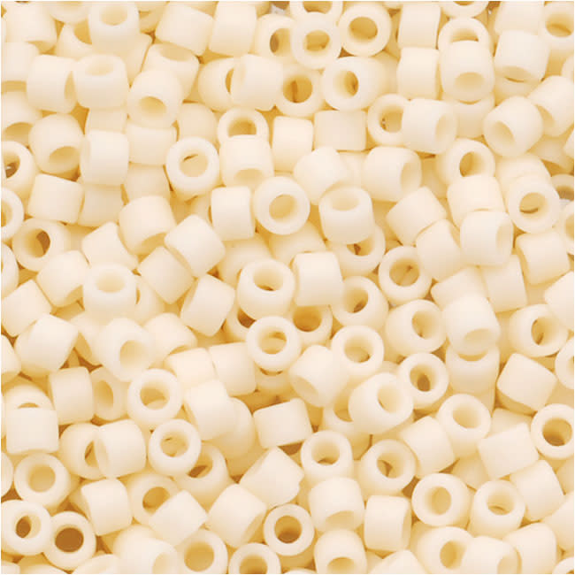 Miyuki Delica Seed Beads, 11/0 Size, Matte Opaque Cream DB762 (6.5 Grams)