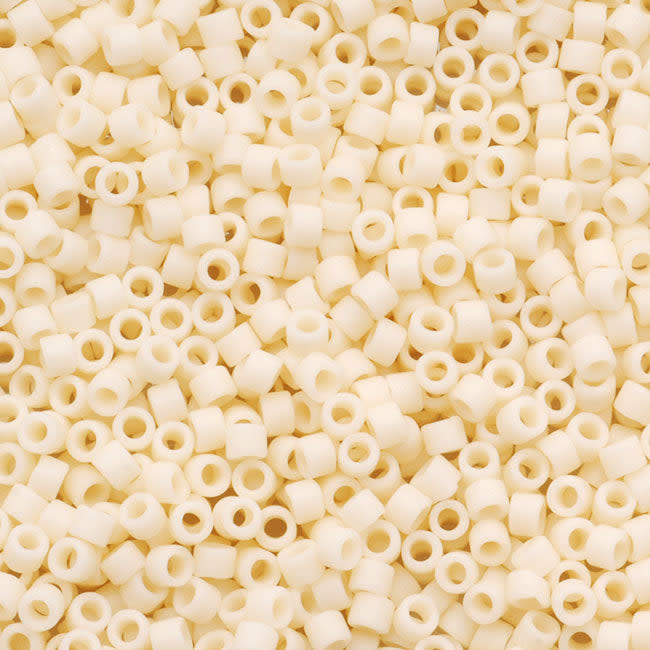 Miyuki Delica Seed Beads, 11/0 Size, Matte Opaque Cream DB762 (6.5 Grams)