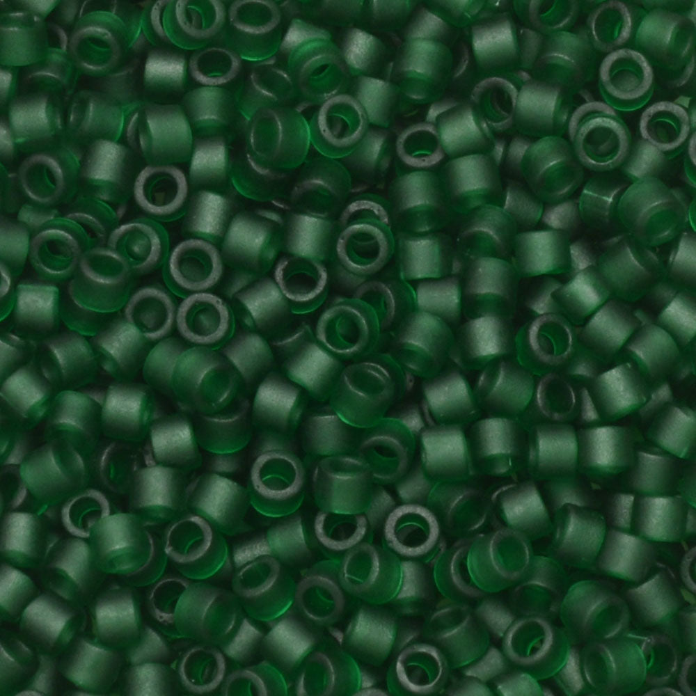 Miyuki Delica Seed Beads, 11/0 Size, #767 Forest Green Matte Transparent (2.5" Tube)