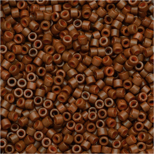 Miyuki Delica Seed Beads, 11/0 Size, Dyed Matte Opaque Sienna DB794 (2.5" Tube)