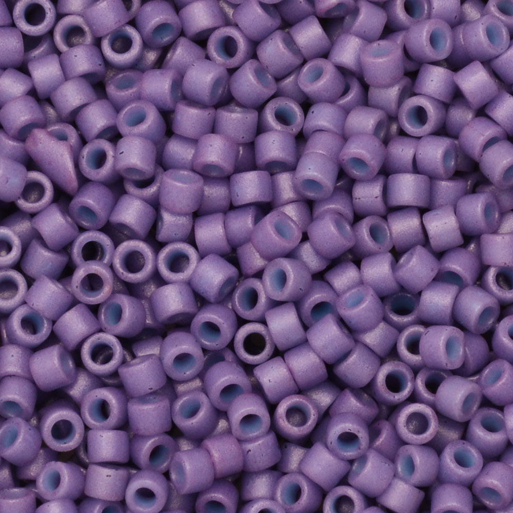 Miyuki Delica Seed Beads, 11/0 Size, #799 Dyed Matte Opaque Lavendar (2.5" Tube)