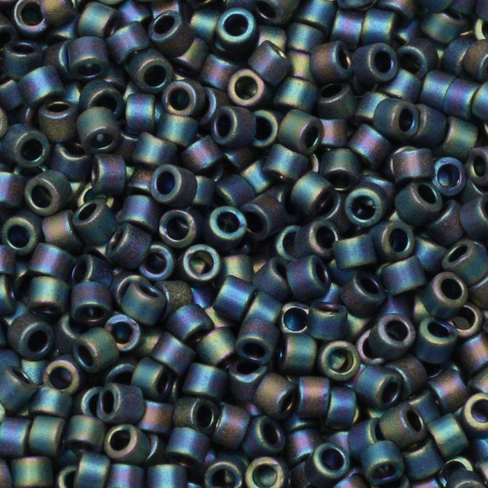 Miyuki Delica Seed Beads, 11/0 Size, #871 Matte Opaque Gray AB (2.5" Tube)