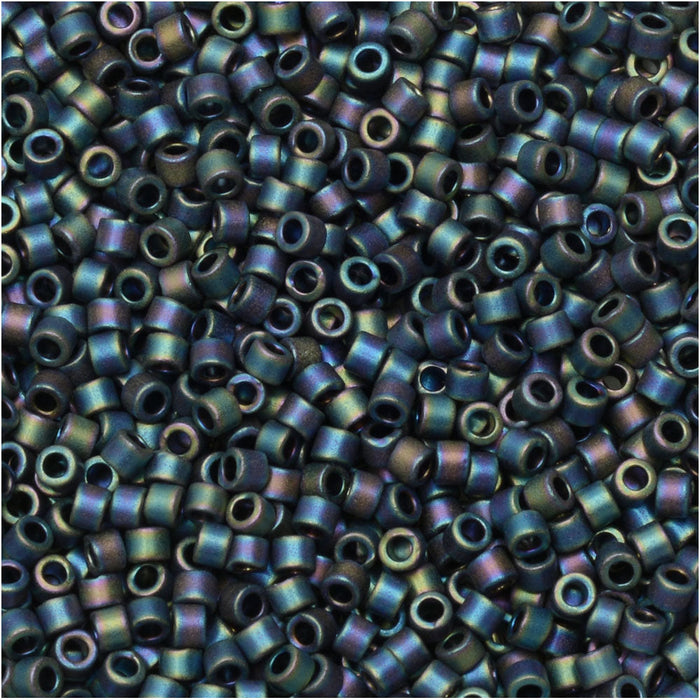 Miyuki Delica Seed Beads, 11/0 Size, #871 Matte Opaque Gray AB (2.5" Tube)