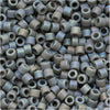 Miyuki Delica Seed Beads, 11/0 Size, Opaque Lt Grey Matte AB DB882 (2.5