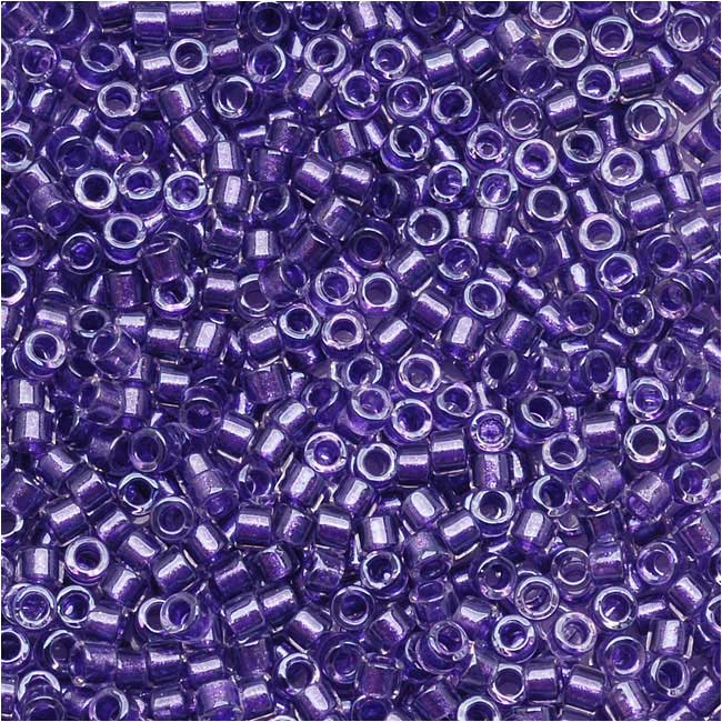 Miyuki Delica Seed Beads, 11/0 Size, Sparkle Purple Lined Crystal DB906 (2.5" Tube)