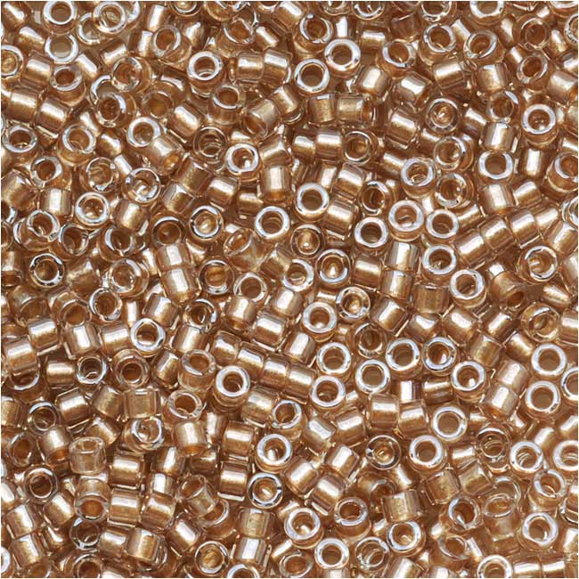 Miyuki Delica Seed Beads, 11/0 Size, Sparkling Lined Lt. Bronze DB907 (2.5" Tube)