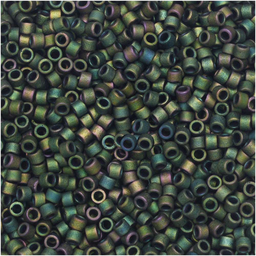 Miyuki Delica Seed Beads, 11/0 Size, #327 Matte Metallic Teal Iris (2.5" Tube)