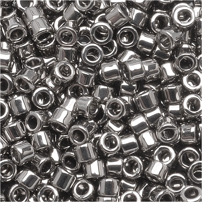 Miyuki Delica Seed Beads, 10/0 Size, Steel Metallic DBM0021 (7.2 Grams)