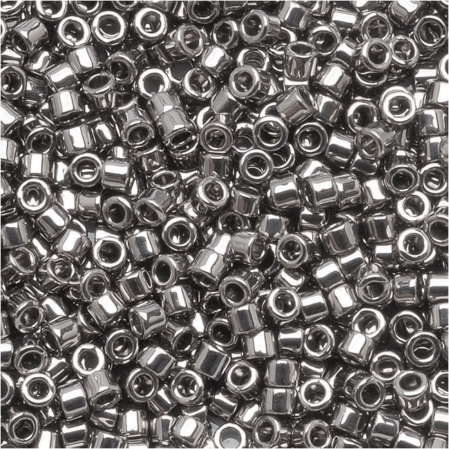 Miyuki Delica Seed Beads, 10/0 Size, Steel Metallic DBM0021 (7.2 Grams)