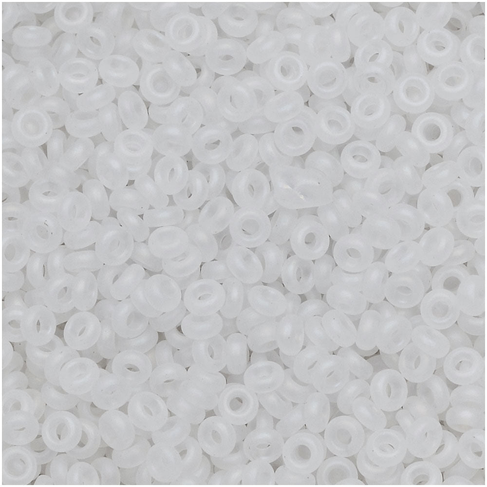 Toho Demi Round Seed Beads, Thin 11/0 (2.2mm) Size, 7.8 Grams, #161F Transparent Rainbow Frosted Crystal