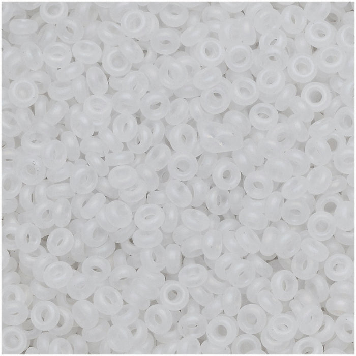 Toho Demi Round Seed Beads, Thin 11/0 (2.2mm) Size, 7.8 Grams, #161F Transparent Rainbow Frosted Crystal