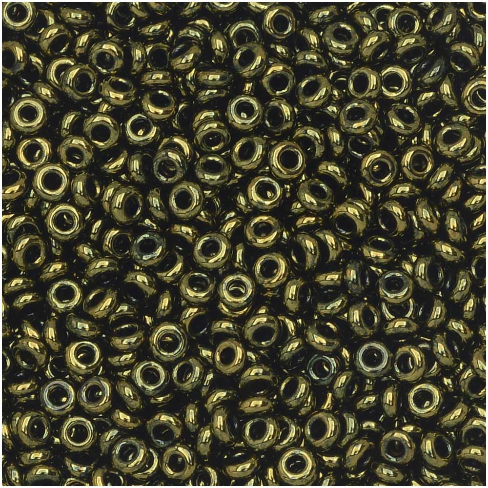 Toho Demi Round Seed Beads, Thin 11/0 (2.2mm) Size, 7.8 Grams, #422 Gold Lustered Dark Antiqued Bronze