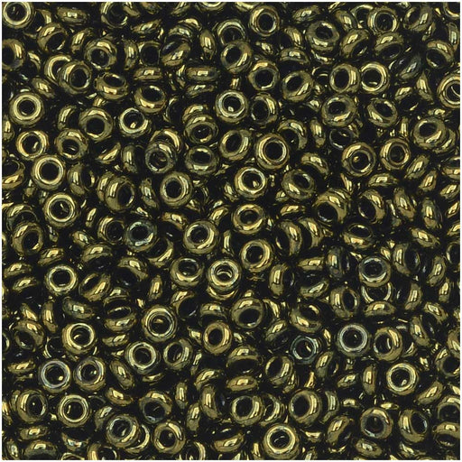 Toho Demi Round Seed Beads, Thin 11/0 (2.2mm) Size, 7.8 Grams, #422 Gold Lustered Dark Antiqued Bronze