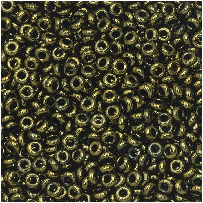 Toho Demi Round Seed Beads, Thin 11/0 (2.2mm) Size, 7.8 Grams, #422 Gold Lustered Dark Antiqued Bronze