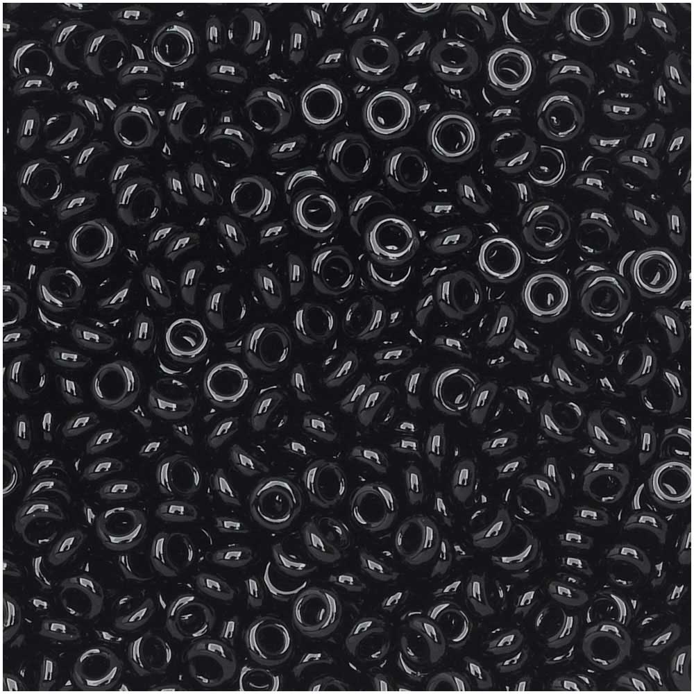 Toho Demi Round Seed Beads, Thin 11/0 (2.2mm) Size, 7.8 Grams, #49 Opaque Jet
