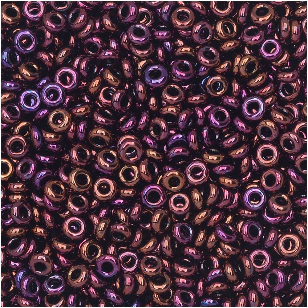 Toho Demi Round Seed Beads, Thin 11/0 (2.2mm), #502 Higher Metallic Amethyst (7.8 Grams)