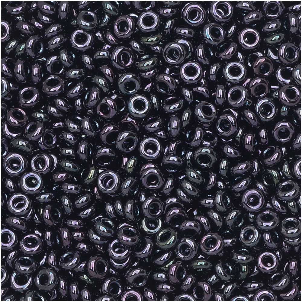 Toho Demi Round Seed Beads, Thin 11/0 (2.2mm), #90 Metallic Amethyst Gun Metal (7.8 Grams)