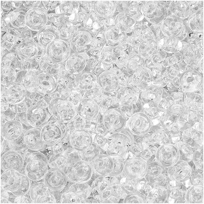 Toho Demi Round Seed Beads, Thin 8/0 (3mm) Size, #1 Crystal (7.4 Grams)