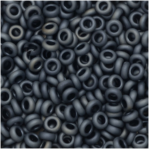 Toho Demi Round Seed Beads, Thin 8/0 (3mm) Size, 7.4 Grams, #612 Matte Gun Metal