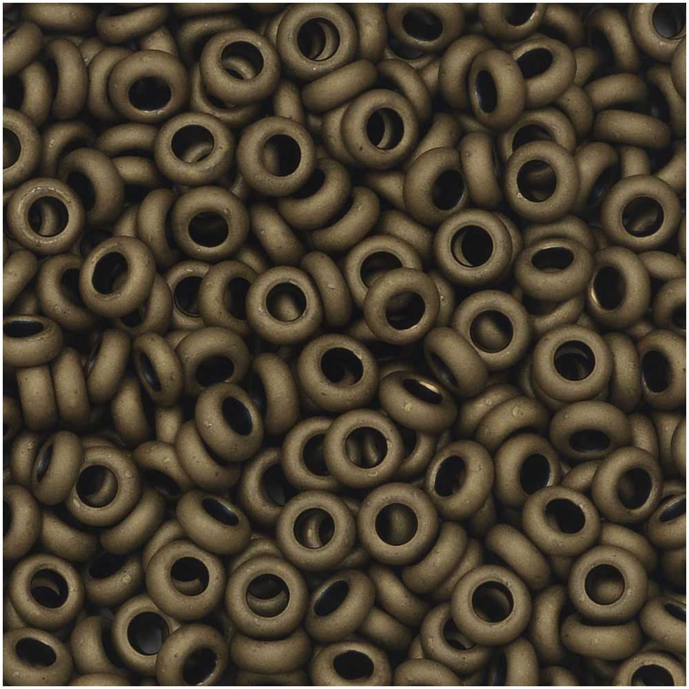 Toho Demi Round Seed Beads, Thin 8/0 (3mm) Size, #702 Matte Dark Copper (7.4 Grams)