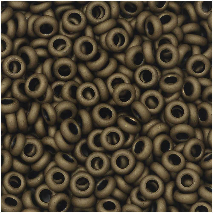Toho Demi Round Seed Beads, Thin 8/0 (3mm) Size, #702 Matte Dark Copper (7.4 Grams)