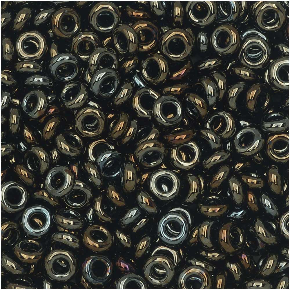 Toho Demi Round Seed Beads, Thin 8/0 (3mm) Size, 7.4 Grams, #83 Metallic Iris Brown