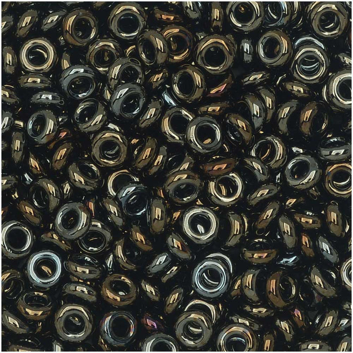 Toho Demi Round Seed Beads, Thin 8/0 (3mm) Size, 7.4 Grams, #83 Metallic Iris Brown