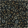 Toho Demi Round Seed Beads, Thin 8/0 (3mm) Size, 7.4 Grams, #83 Metallic Iris Brown