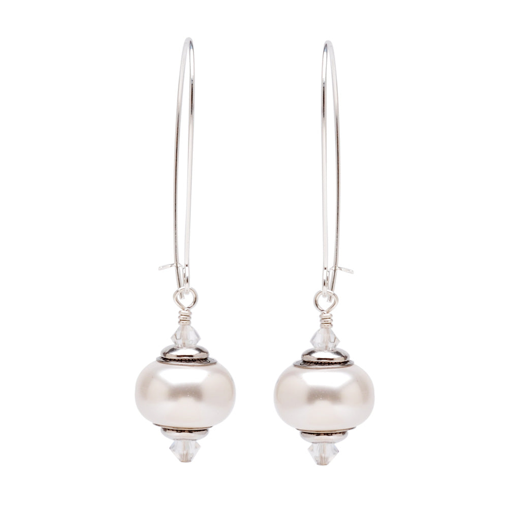 Retired - Anna Earrings in White Pearl